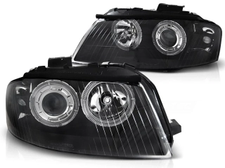 Přední světlomety Audi A3 8P, 2003-2008, Angel Eyes, černé black LPAU78