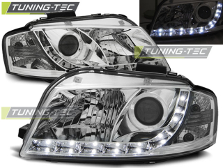 PŘEDNÍ SVĚTLA AUDI A3 8P, 2003-2008, LED DAYLIGHT, CHROM 