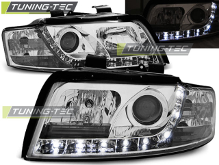 PŘEDNÍ SVĚTLA AUDI A4, 2001-2004, LED DAYLIGHT, CHROM
