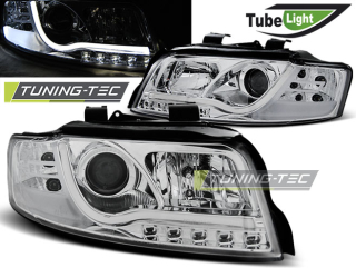 PŘEDNÍ SVĚTLA AUDI A4, 2001-2004, TUBE NEON LED LIGHT, CHROM 