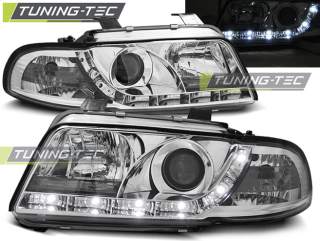 PŘEDNÍ SVĚTLA AUDI A4, 1995-1998, LED DAYLIGHT, CHROM