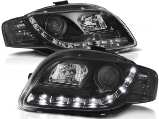 Přední světlomety Audi A4 B7, 2004-2008, LED Daylight, černé black LPAU42