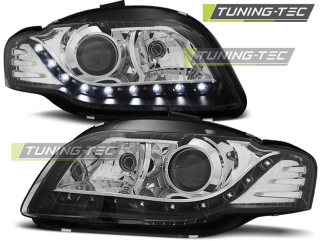 Přední světlomety Audi A4 B7, 2004-2008, LED Daylight, černé black LPAU66