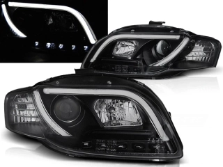 Přední světlomety Audi A4 B7, 2004-2008, TUBE neon led light, černé black 