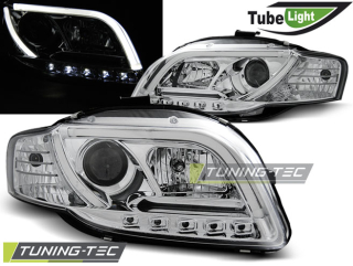 PŘEDNÍ SVĚTLA AUDI A4 B7, 2004-2008, TUBE NEON LED LIGHT, CHROM 