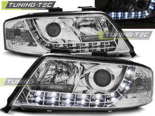 PŘEDNÍ SVĚTLA AUDI A6, 1997-2001, LED DAYLIGHT, CHROM
