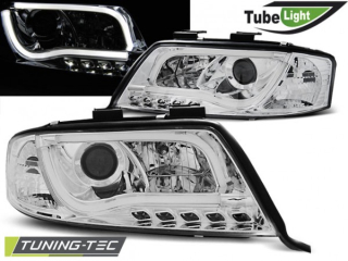 PŘEDNÍ SVĚTLA AUDI A6, 2001-2004, TUBE NEON LED LIGHT, CHROM