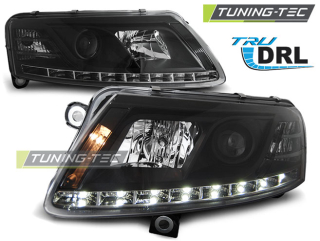Přední světlomety Audi A6, 2004-2008, LED Daylight, černé black s homologací LED pásku