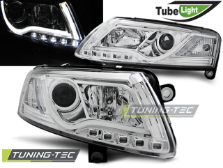 Přední světla Audi A6 04-07 - chrom LED TUBE LIGHTS
