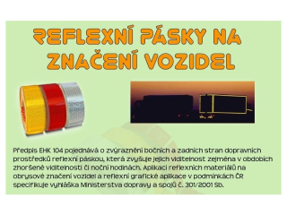 Reflexní páska - homologace EU
