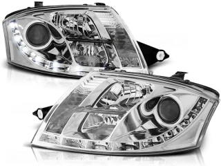 PŘEDNÍ SVĚTLA AUDI TT, 1999-2005, LED DAYLIGHT, CHROM