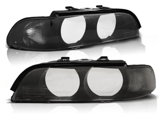 Přední světla BMW E39, 1995-2000, Kryty světel, náhradní sklo, black provedení 