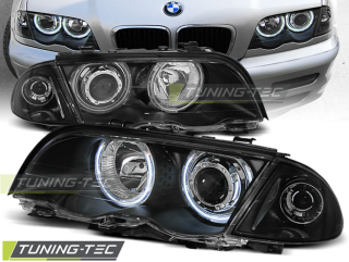Přední světla BMW E46 Sedan Touring 98-01 Angel Eyes CCFL - dělené, černé