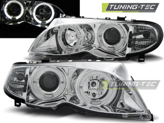 Přední světla BMW E46 Sedan Touring 01-05 Angel Eyes - chrom