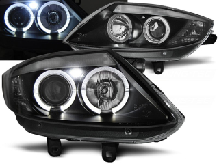 PŘEDNÍ SVĚTLOMETY BMW Z4, 2002-2008, ANGEL EYES, ČERNÉ BLACK, S MOTORKY