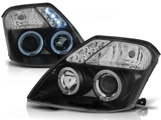PŘEDNÍ SVĚTLOMETY CITROEN C2, 2003-2010, ANGEL EYES, ČERNÉ BLACK
