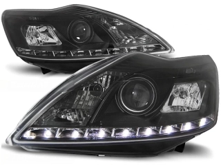 Přední světlomety, světla, lampy Ford Focus, 2008-2011, LED Daylight, černé black