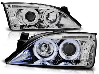 Přední světla Ford Mondeo 00-07 Angel Eyes - chrom