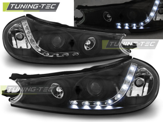 PŘEDNÍ SVĚTLOMETY, SVĚTLA, LAMPY FORD MONDEO, 1996-2000, LED DAYLIGHT, ČERNÉ BLACK