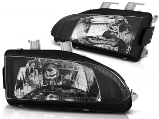PŘEDNÍ SVĚTLOMETY, SVĚTLA, LAMPY HONDA CIVIC, 1991-1995, 2/3DVEŘ., ČERNÉ BLACK