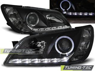 PŘEDNÍ SVĚTLA, SVĚTLOMETY, LAMPY LEXUS IS, 1998-2005, LED DAYLIGHT, ČERNÉ BLACK