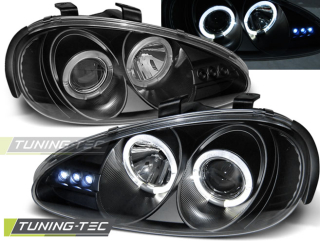 PŘEDNÍ SVĚTLA, SVĚTLOMETY, LAMPY MAZDA MX3, 1991-1998, ANGEL EYES, ČERNÉ BLACK