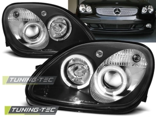 PŘEDNÍ SVĚTLA MERCEDES SLK R170, 1996-2004, ANGEL EYES, ČERNÉ BLACK