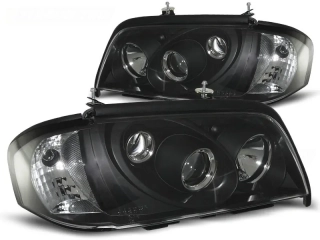 PŘEDNÍ SVĚTLA MERCEDES W202, C-CLASE, 1993-2000, ČERNÁ BLACK