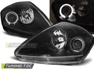 PŘEDNÍ SVĚTLOMETY, SVĚTLA, LAMPY MITSUBISHI ECLIPSE, D50, 2000-2005, ANGEL EYES, ČERNÉ BLACK