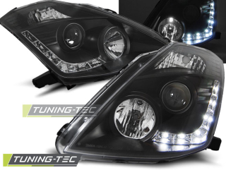 PŘEDNÍ SVĚTLOMETY, SVĚTLA, LAMPY NISSAN 350Z, 2003-2008, LED DAYLIGHT, ČERNÉ BLACK, XENON D2S