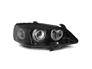 PŘEDNÍ SVĚTLOMETY, SVĚTLA, LAMPY OPEL ASTRA G, 1998-2004, ANGEL EYES, ČERNÉ BLACK, PROJECT H7