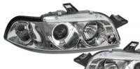 Fiat Stilo - Přední čiré lampy Devil Eyes s led svícením Black